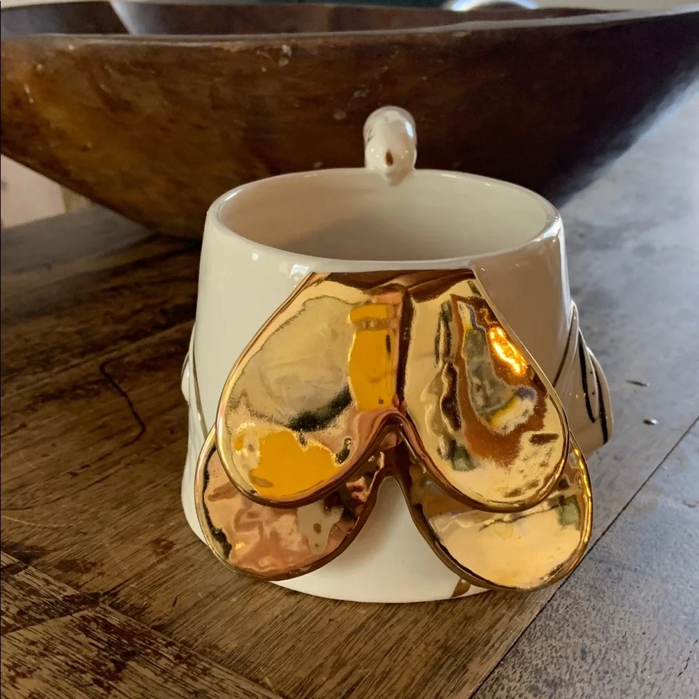 Anthropologie Rare Fauna Fete Swan Mug with Gold Details - Picture 9 of 10